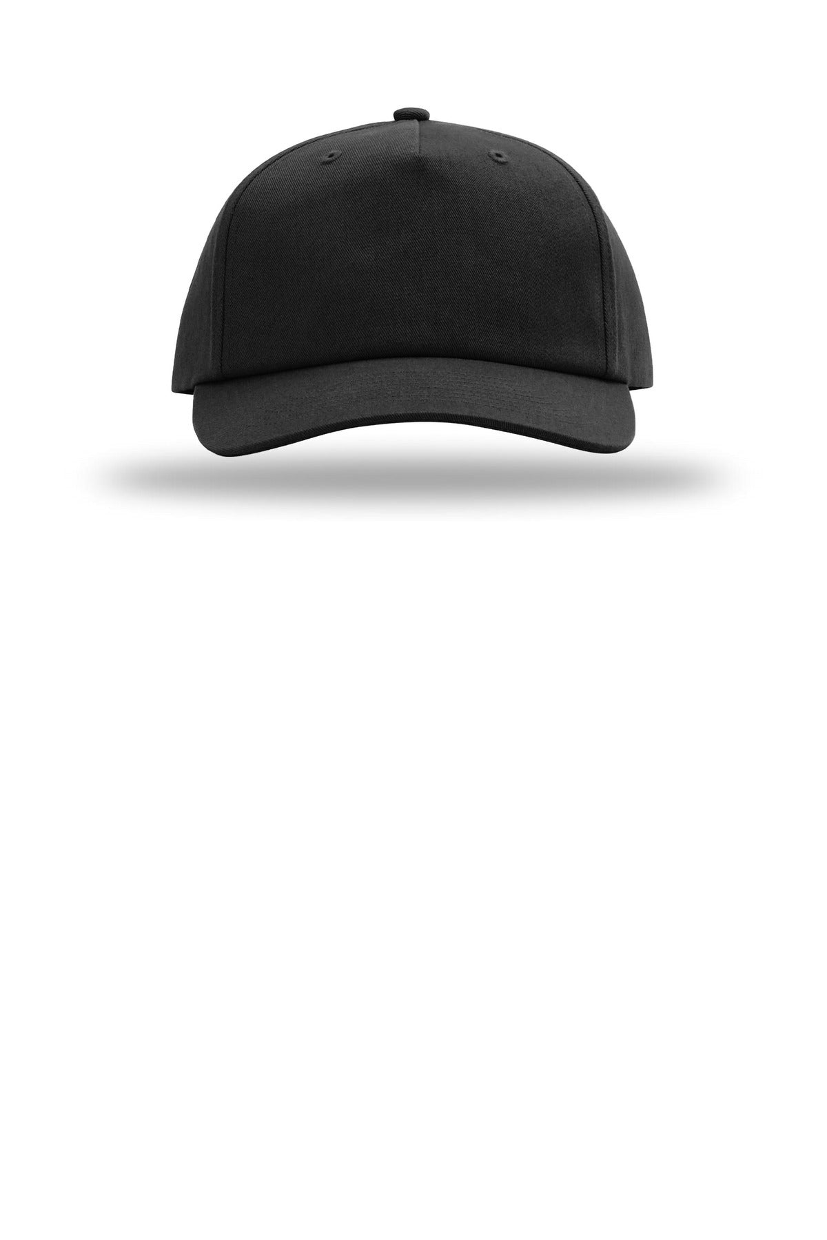 Front View of Black Richardson 5-Panel Relaxed Gramps 356
