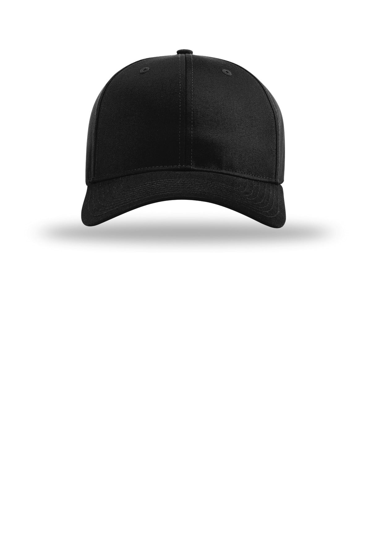 Front View of Black Richardson Pro Twill Snapback 212