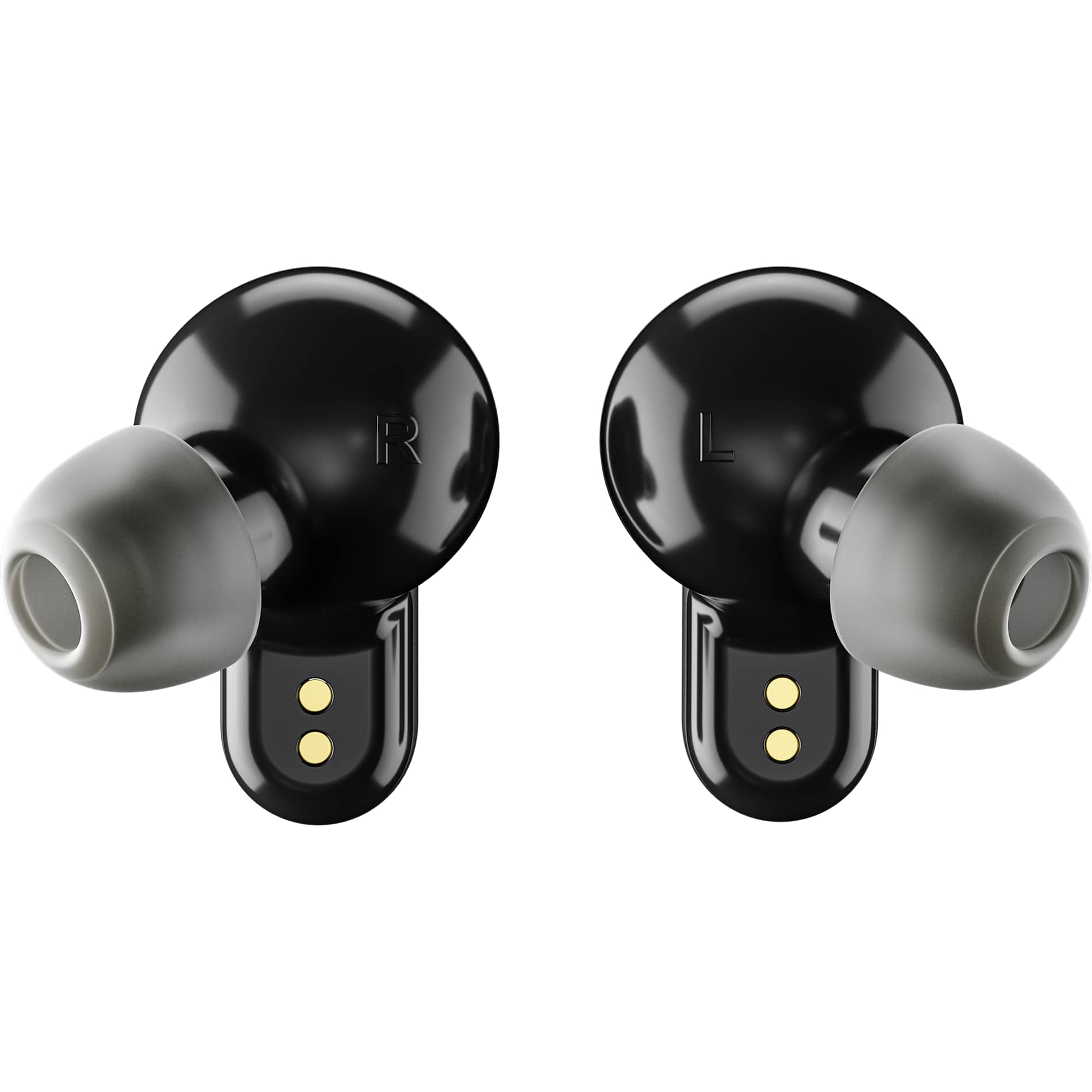 Front View of Black Skullcandy Dime Evo True Wireless Earbuds