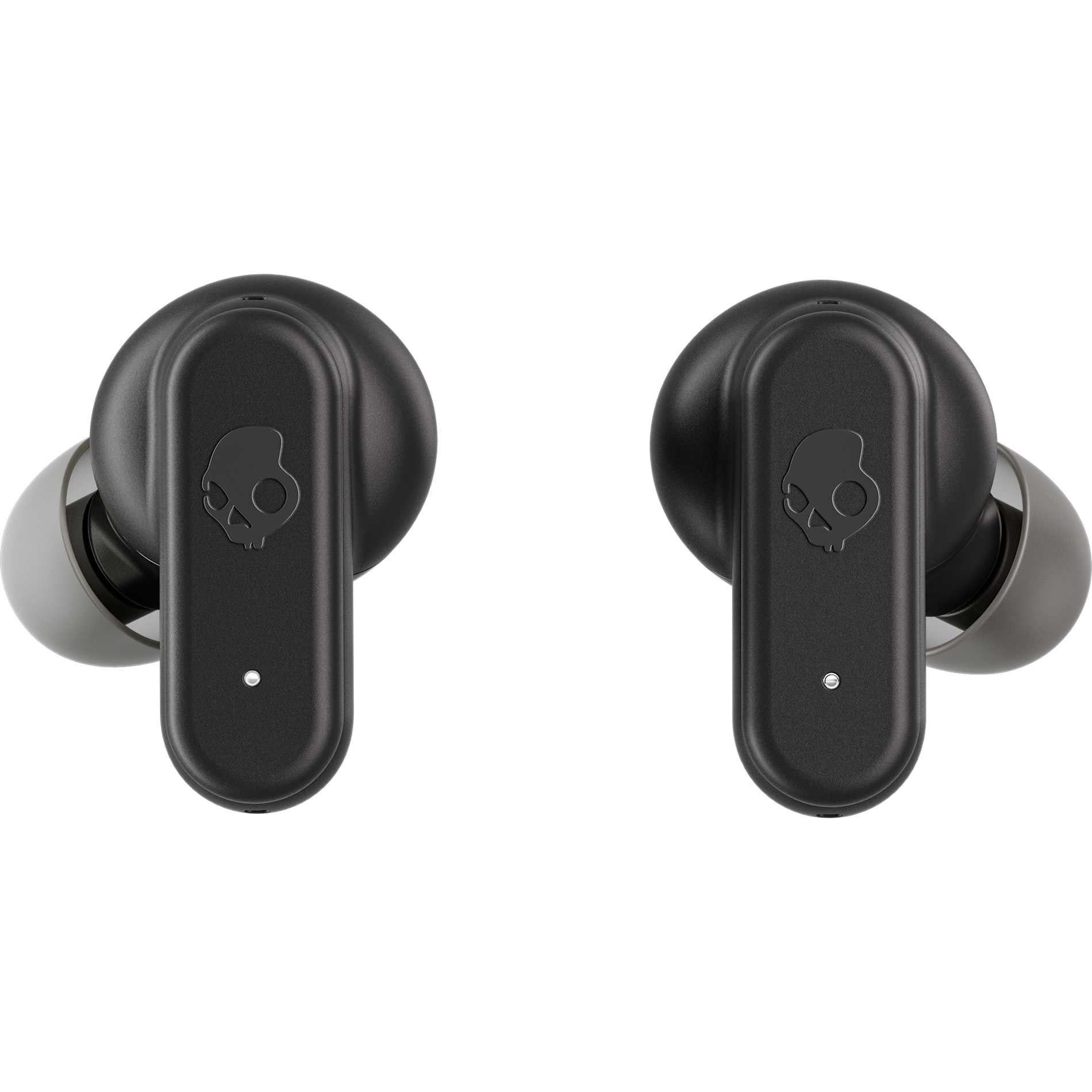 Front View of Black Skullcandy Dime Evo True Wireless Earbuds