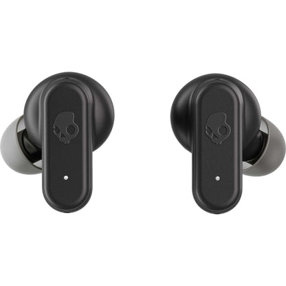 Front View of Black Skullcandy Dime Evo True Wireless Earbuds