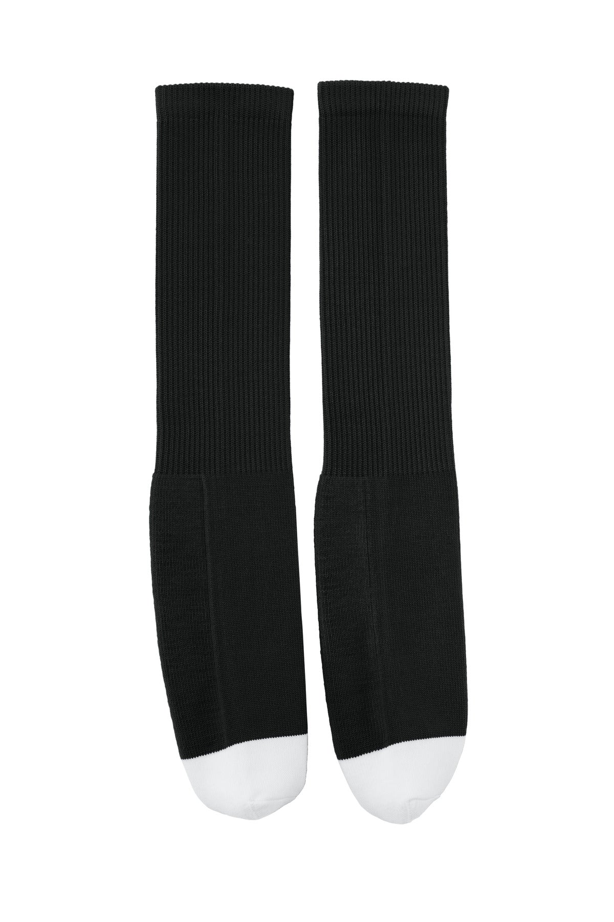 Front View of Black Sport-Tek All Sport OTC Socks STA05