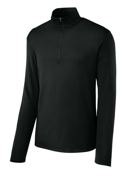 Front View of Black Sport-Tek Micropique Sport-Wick 1/4-Zip ST672