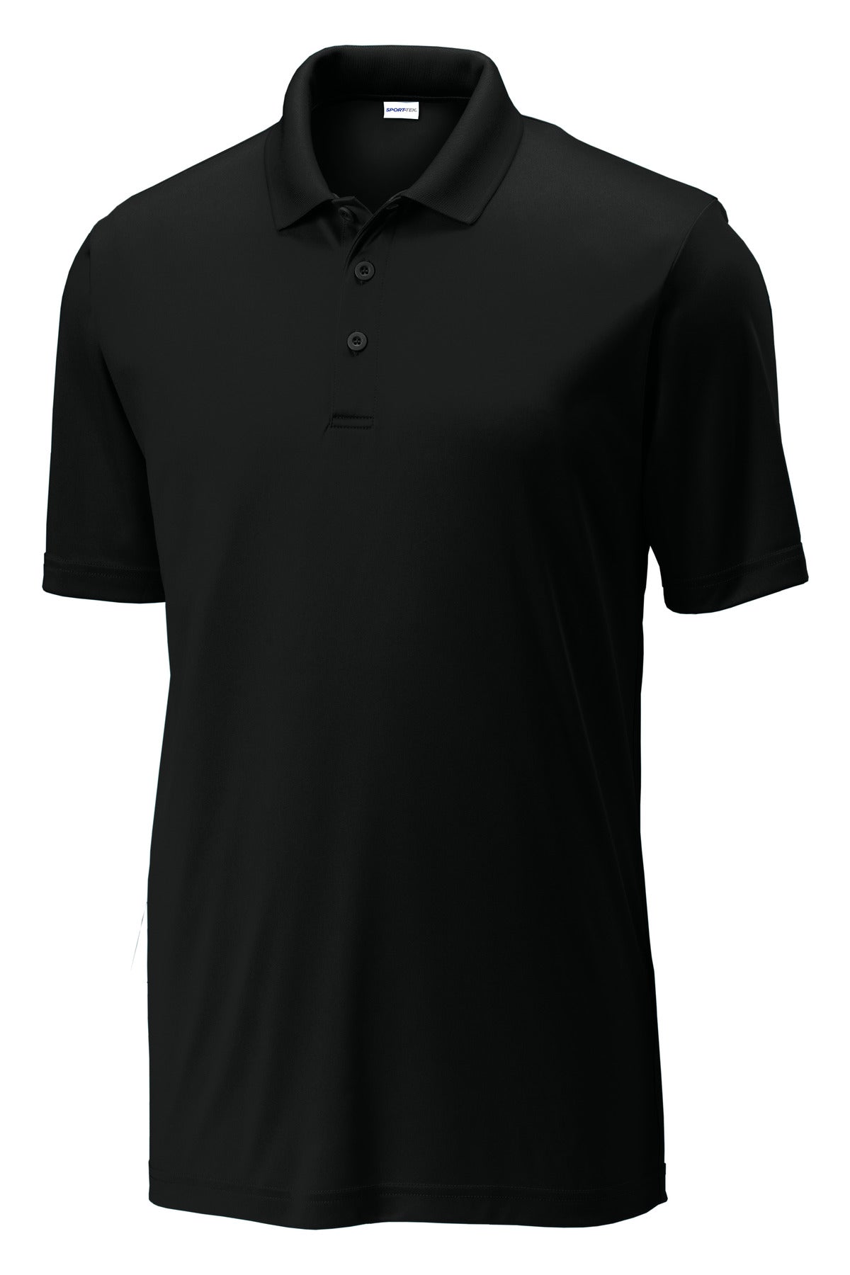 Front View of Black Sport-Tek PosiCharge Competitor Polo. ST550
