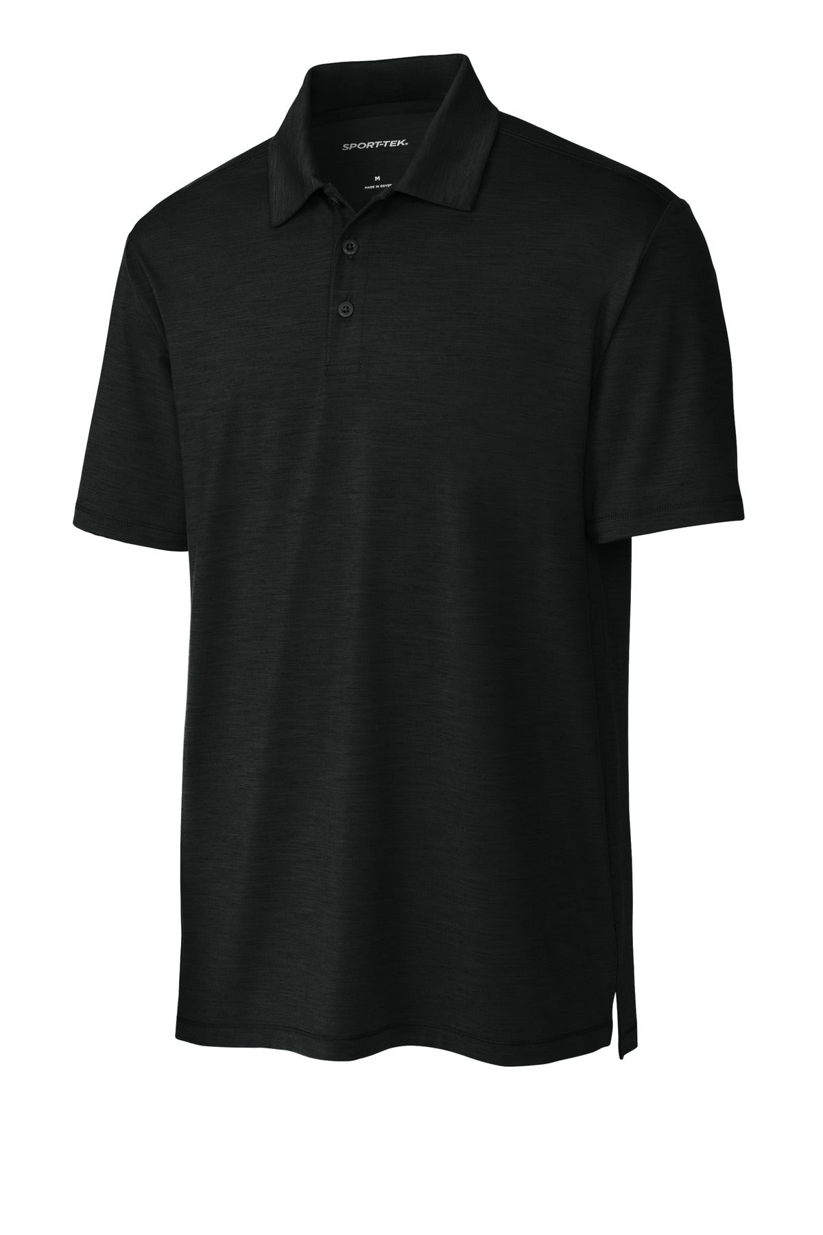 Front View of Black Sport-Tek Versa Polo ST490