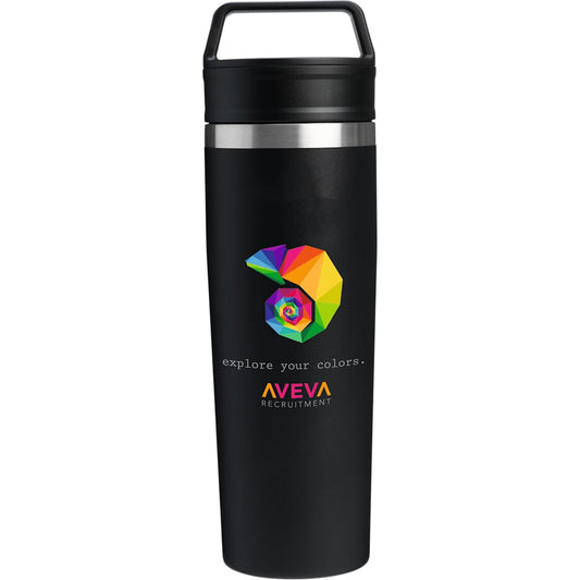 Front View of Black Stanley 20OZ CAFE-TO-GO TRAV MUG