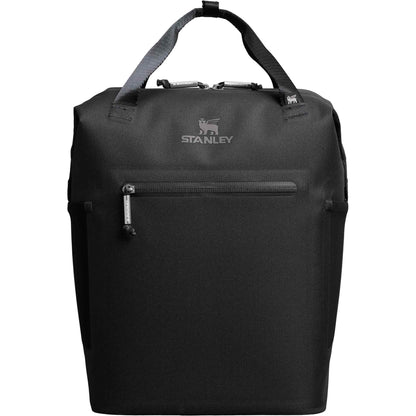 Front View of Black Stanley Madeline Mini 20 Can Cooler Backpack plain