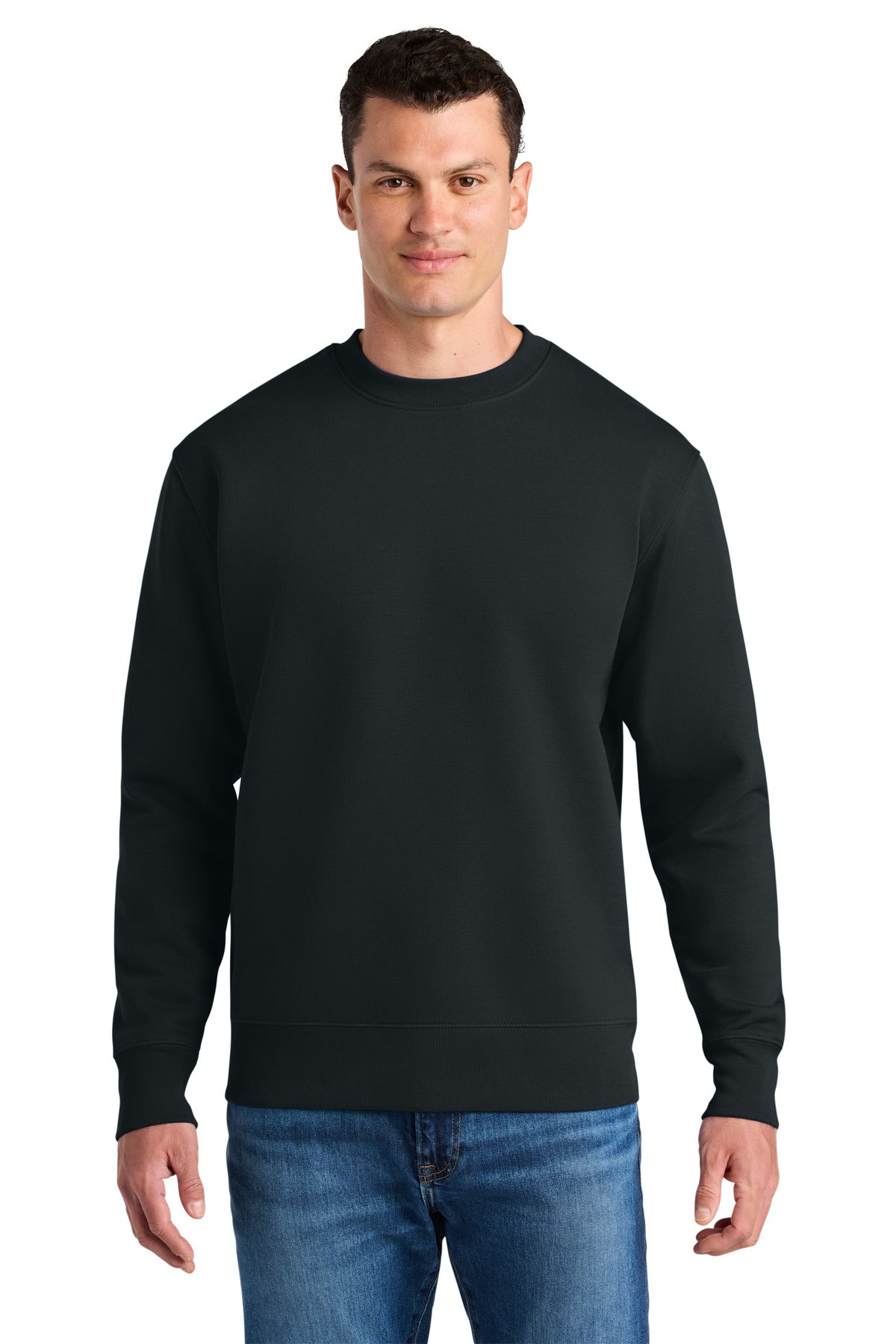 Front View of Black Stanley/Stella Unisex Changer 2.0 Crewneck Sweatshirt SXU004