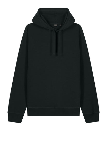 Front View of Black Stanley/Stella Unisex Sounder Hooded Sweatshirt SXU012