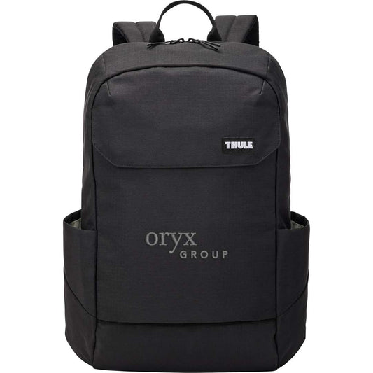 Front View of Black Thule Lithos 20L Recycled Laptop Backpack