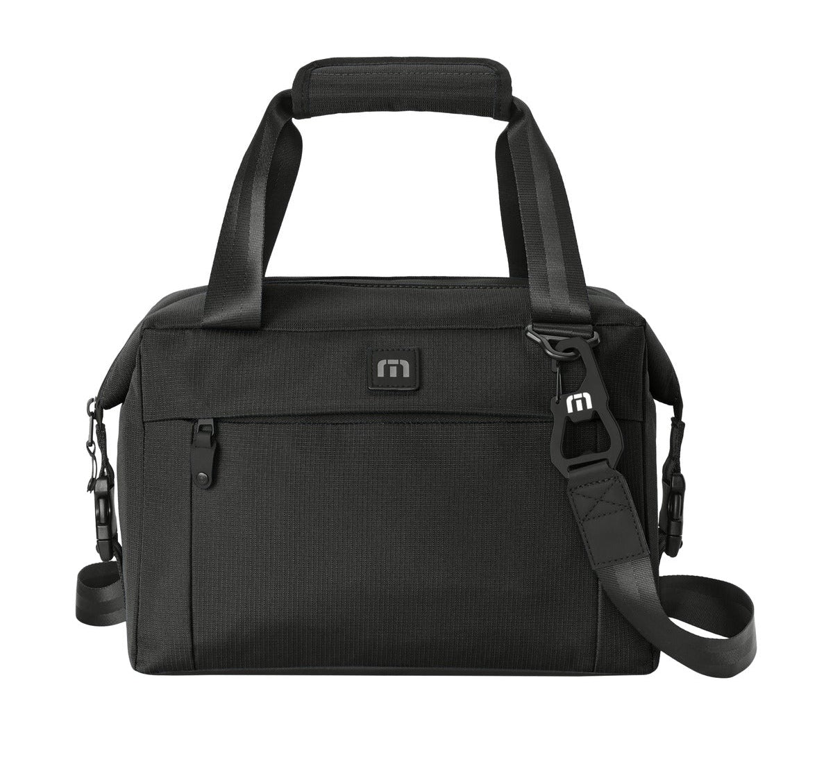 Front View of Black TravisMathew Chill'n 12-Can Cooler TMB600