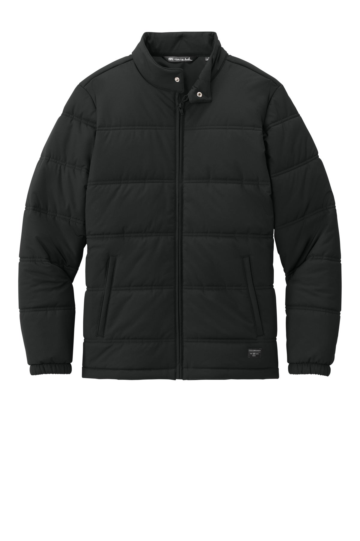 Front View of Black TravisMathew Cold Bay Jacket TMA41480