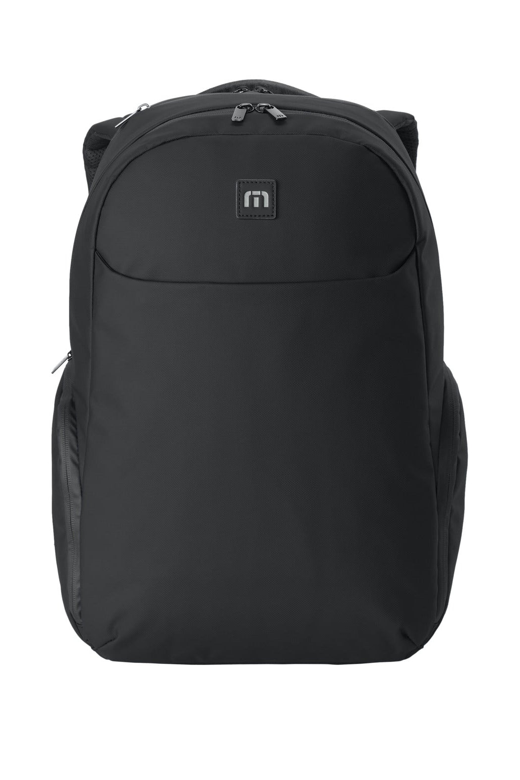 Front View of Black TravisMathew Recess Backpack TMB109