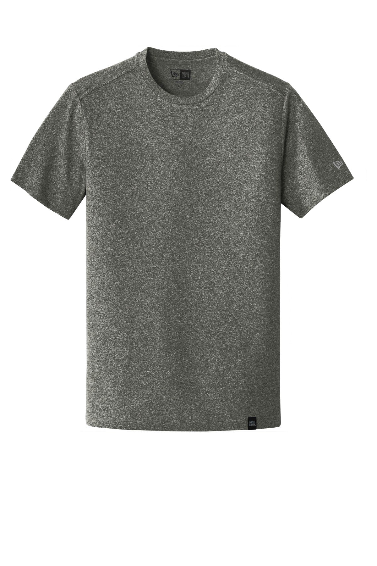 Front View of Black Twist New Era Heritage Blend Crew Tee. NEA100