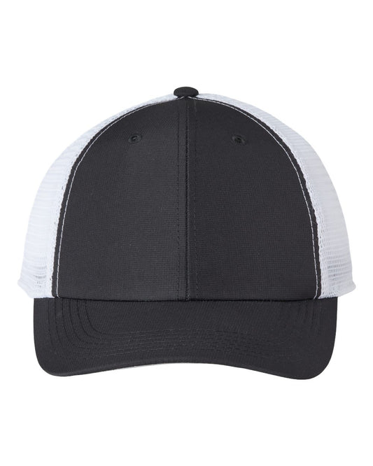 Front View of Black/ White The Original Sport Mesh Cap - X210SM