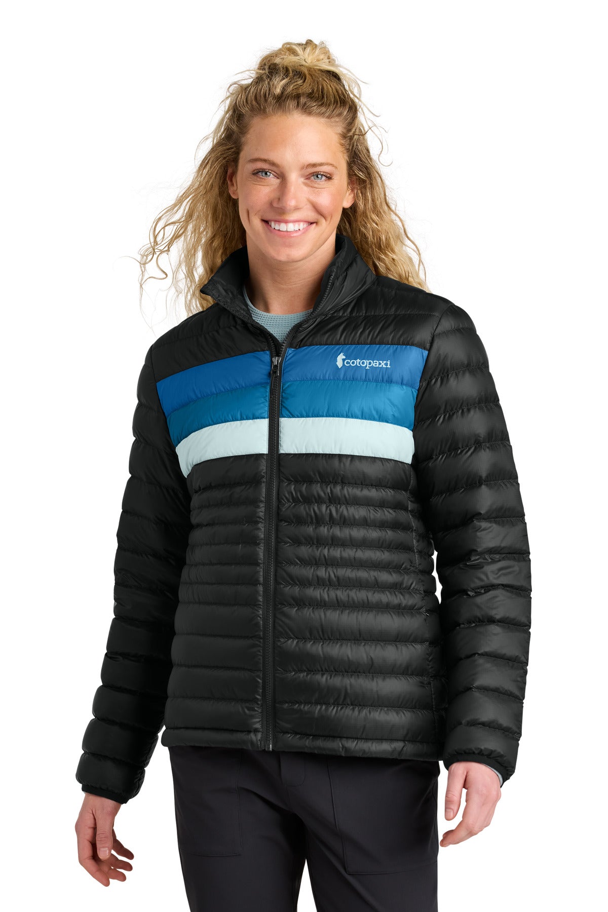 Front View of Black/Atl Cotopaxi Women's Fuego Down Jacket COTOW1688