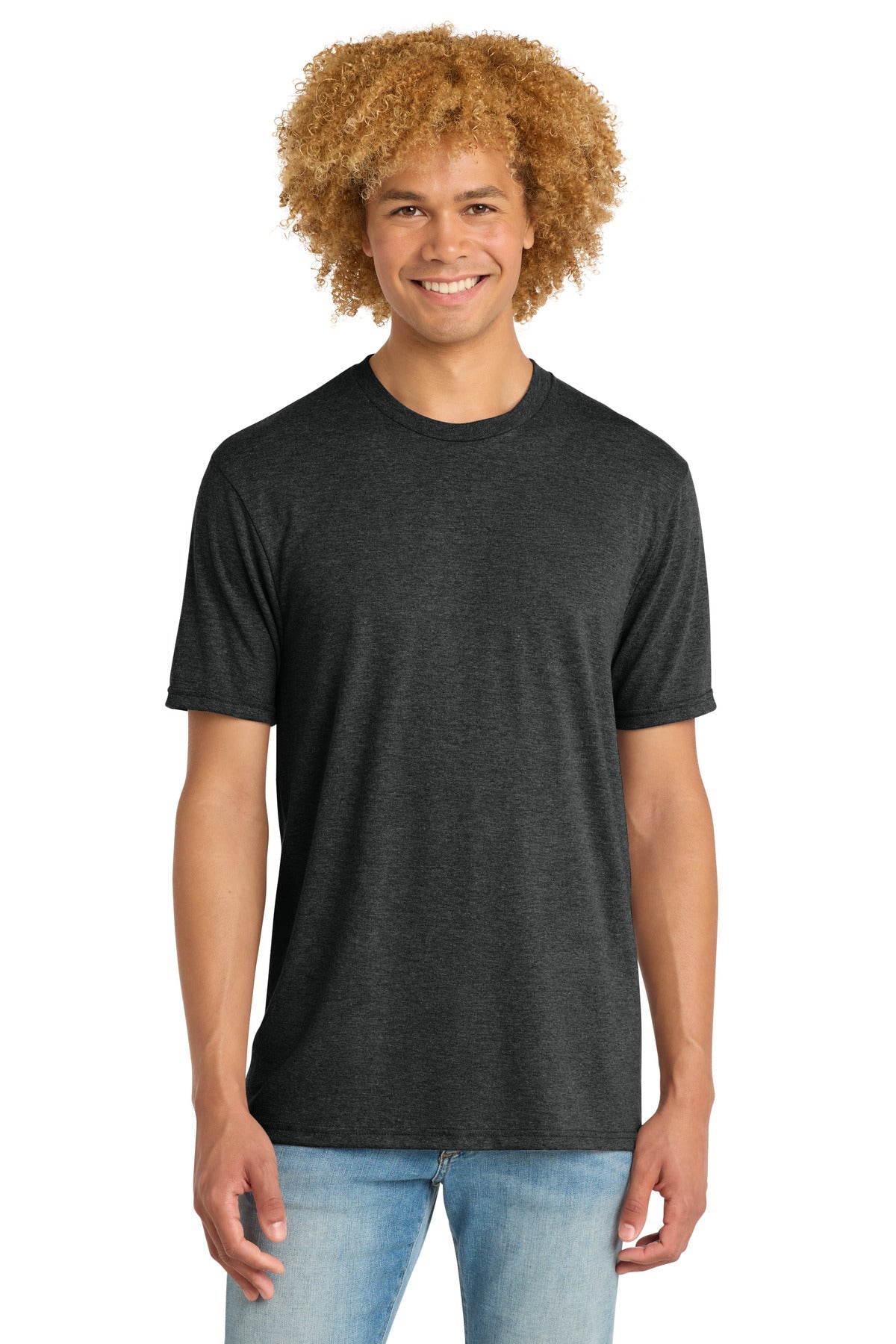 Front View of BlackFrost District Perfect Tri DTG Tee DM130DTG