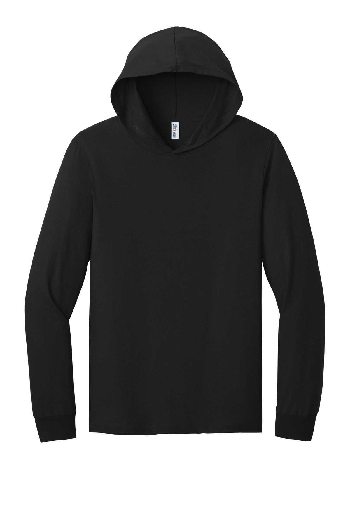 Front View of BlackInk Jerzees Classics Unisex Cotton Long Sleeve Hooded T-Shirt 363LH