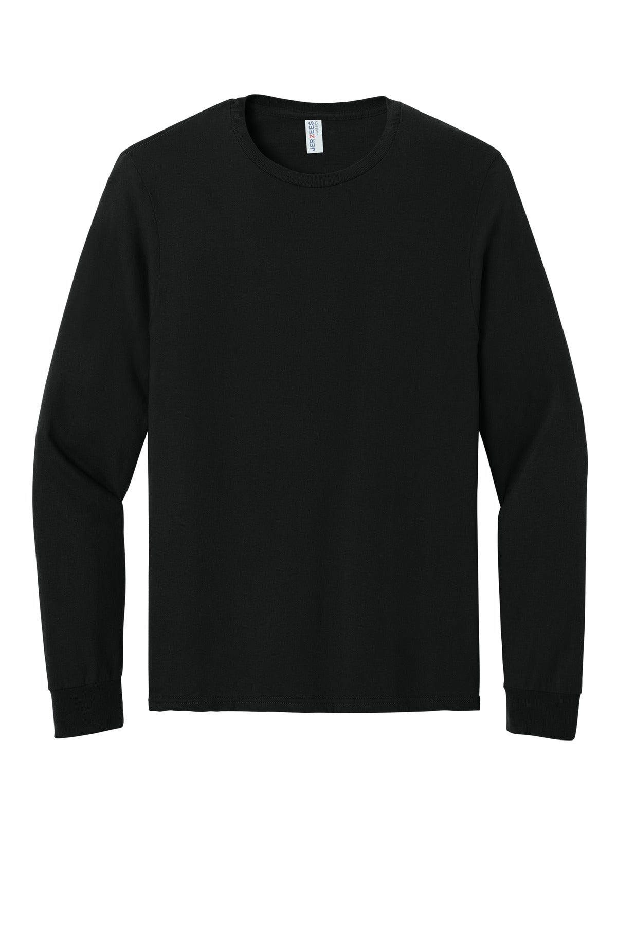 Front View of BlackInk Jerzees Classics Unisex Cotton Long Sleeve T-Shirt 363L