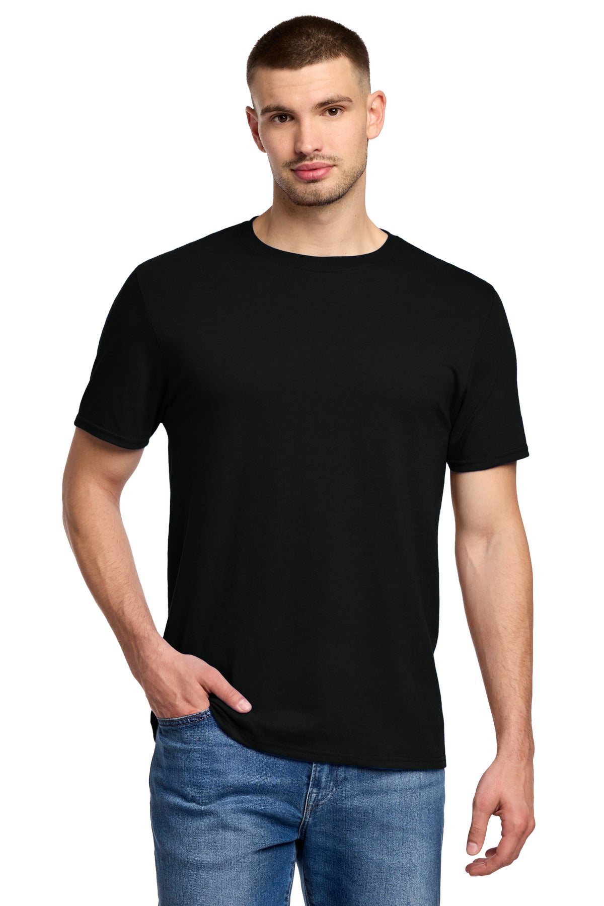 Front View of BlackInk Jerzees Premium Blend Ring Spun T-Shirt 560M