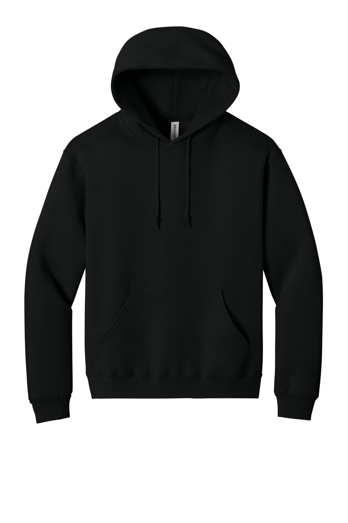 Front View of BlackInk Jerzees Rugged Unisex Hooded Sweatshirt H12M