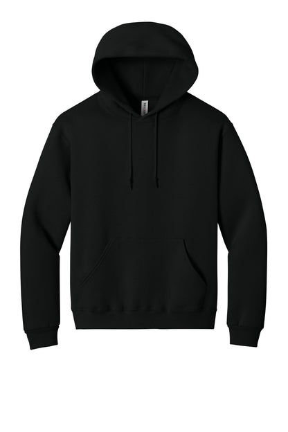 Front View of BlackInk Jerzees Rugged Unisex Hooded Sweatshirt H12M