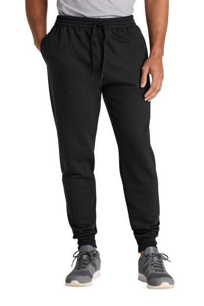 Front View of BlackInk Jerzees Ultimate Unisex CVC Ring Spun Pocket Jogger IC50M