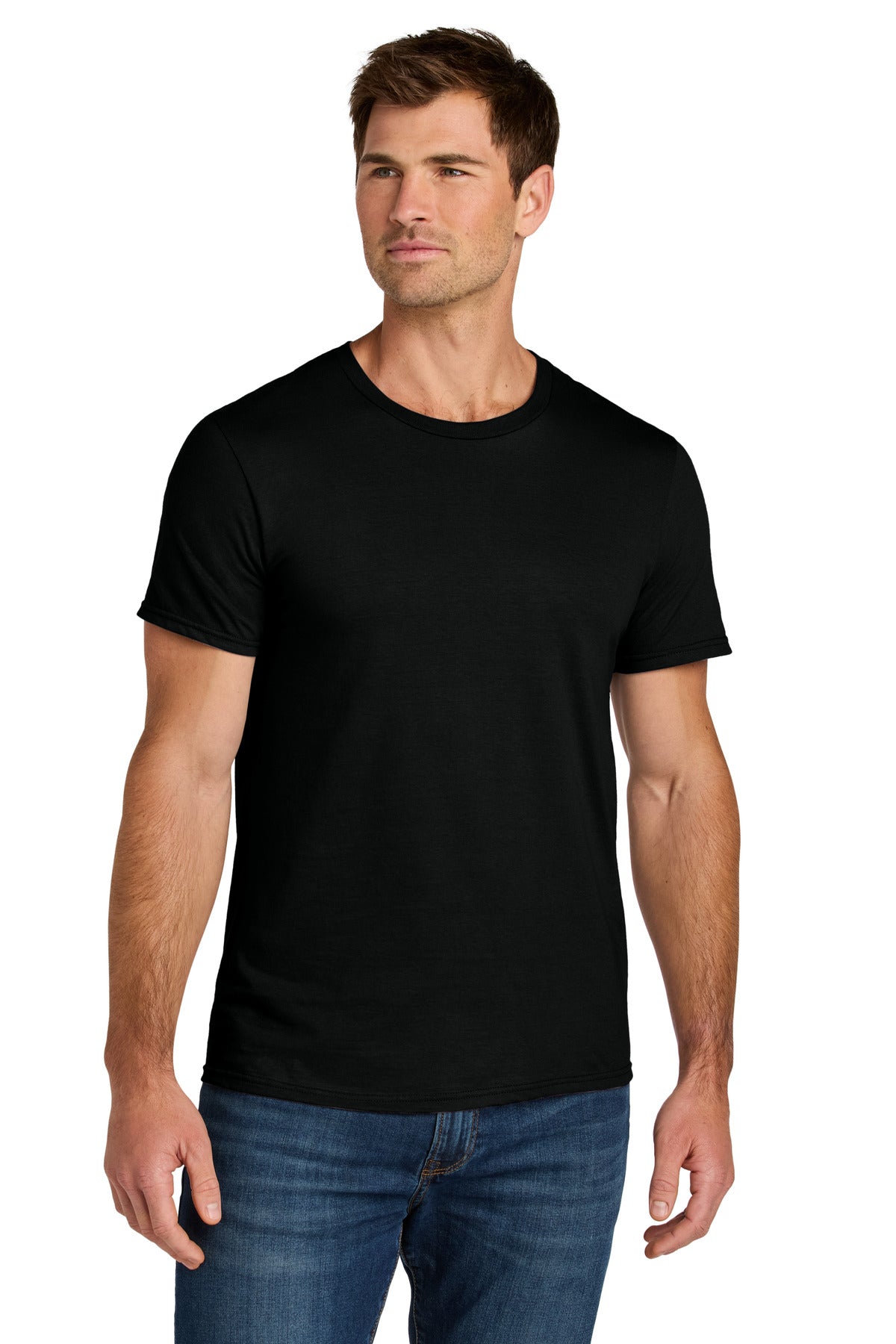 Front View of BlackInk Jerzees Ultimate Unisex Ring Spun T-Shirt IC46M