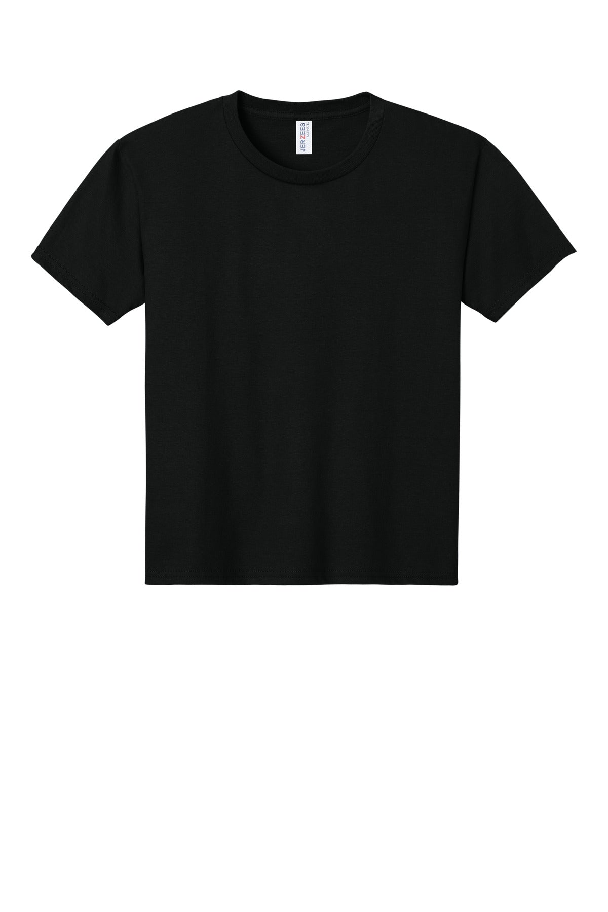 Front View of BlackInk Jerzees Ultimate Youth Ring Spun T-Shirt IC46B