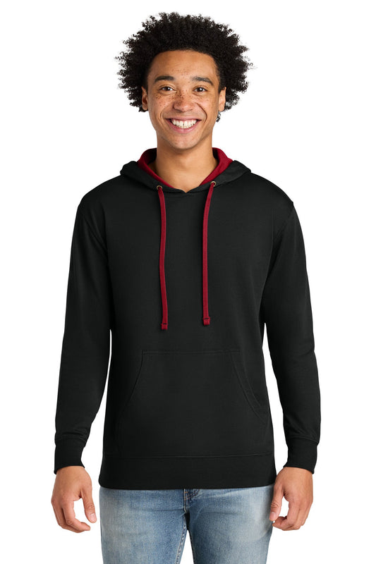 Front View of Black/Red Next Level Apparel Laguna Hoodie NL9301