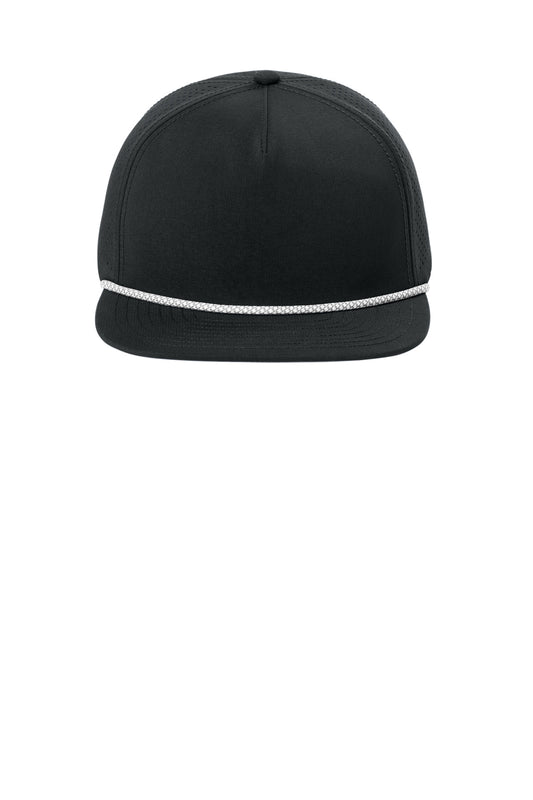 Front View of Blacktop OGIO 5-Panel Rope Performance Cap OG607