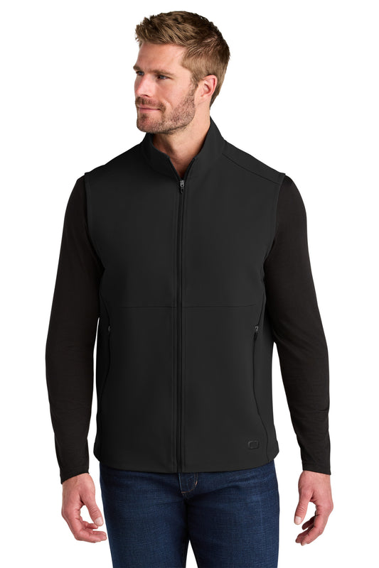Front View of Blacktop OGIO Kinetic Soft Shell Vest OG741