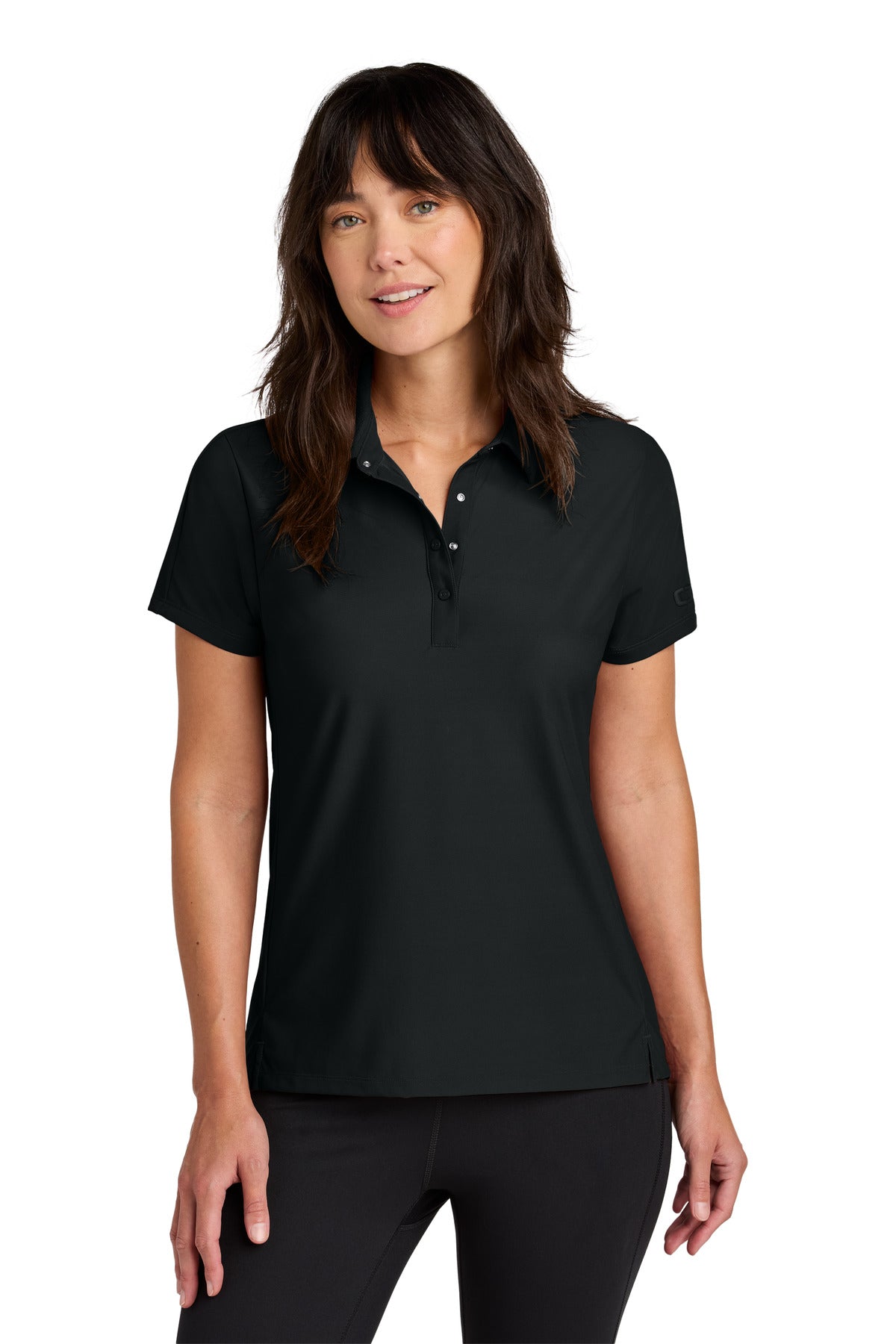 Front View of Blacktop OGIO Women's Envision Polo LOG154