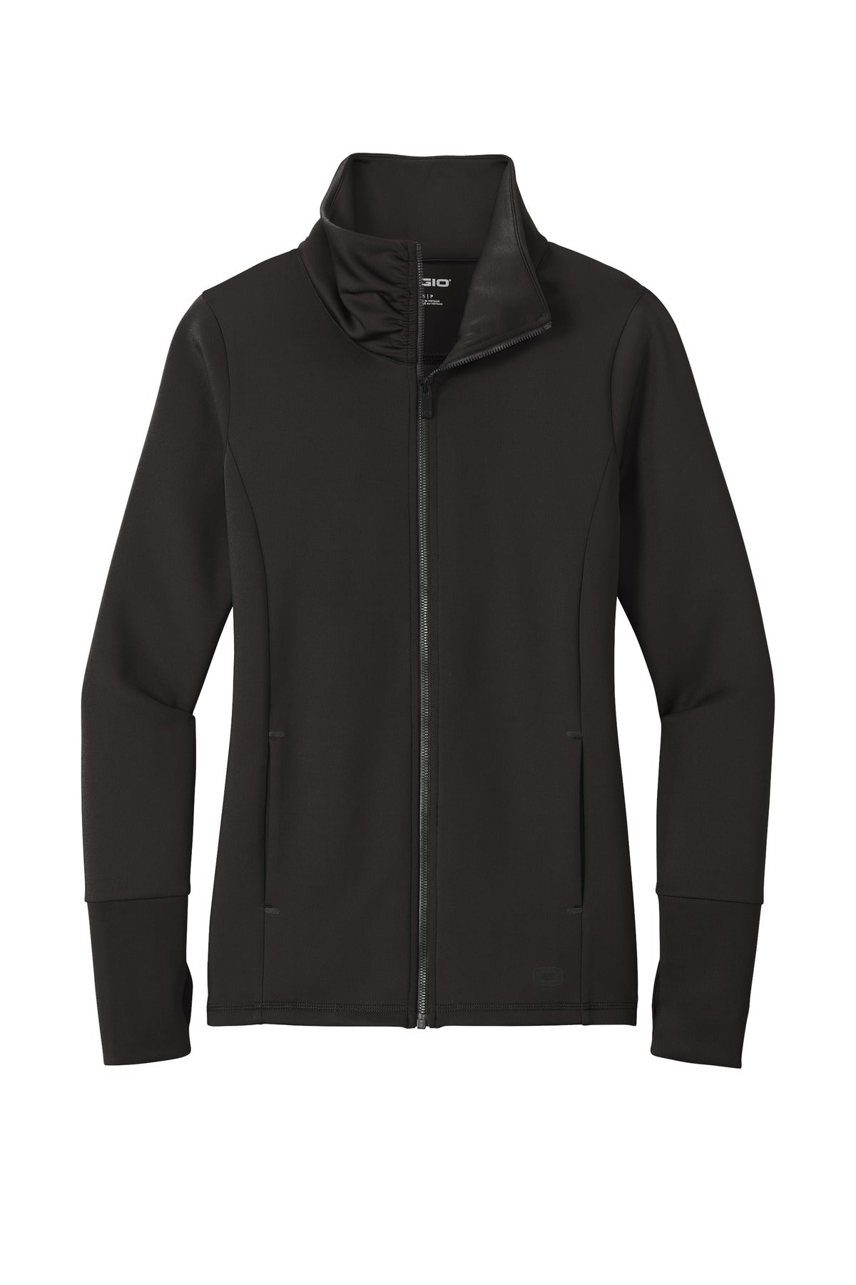 Front View of Blacktop OGIO Women's Modern Performance Full-Zip. LOE703