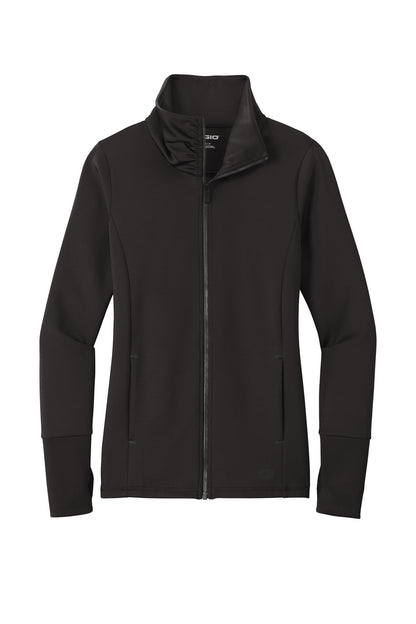 Front View of Blacktop OGIO Women's Modern Performance Full-Zip. LOE703