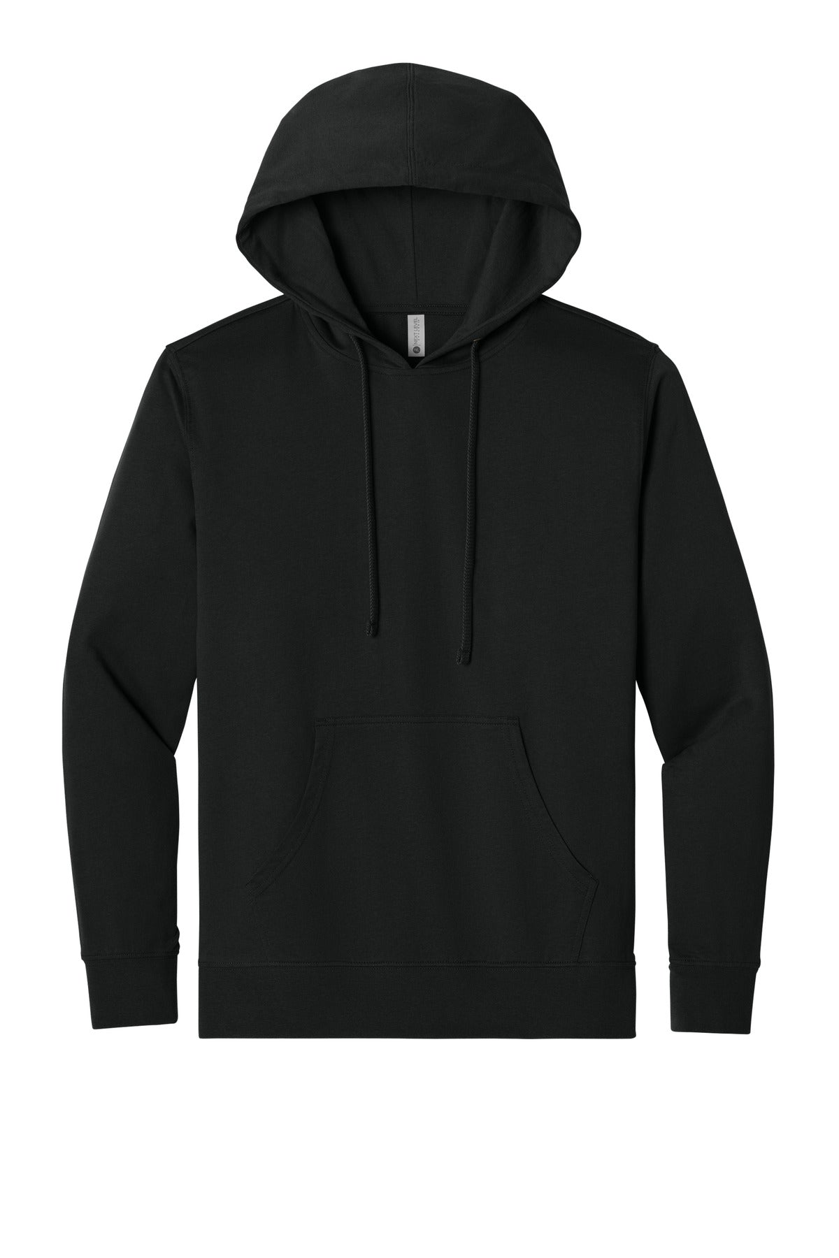 Front View of Blk/Blk Next Level Apparel Laguna Hoodie NL9301