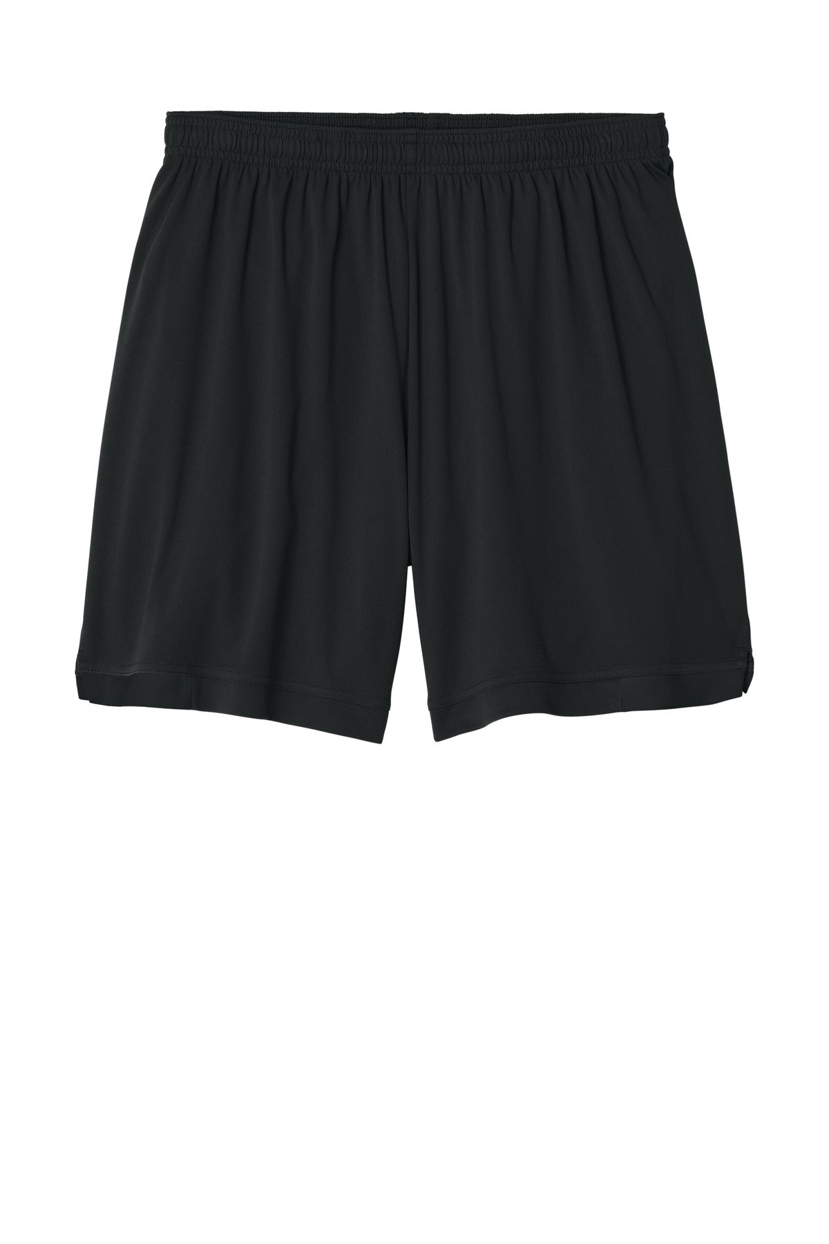 Front View of Blk/Blk Sport-Tek Club 7" Short ST442