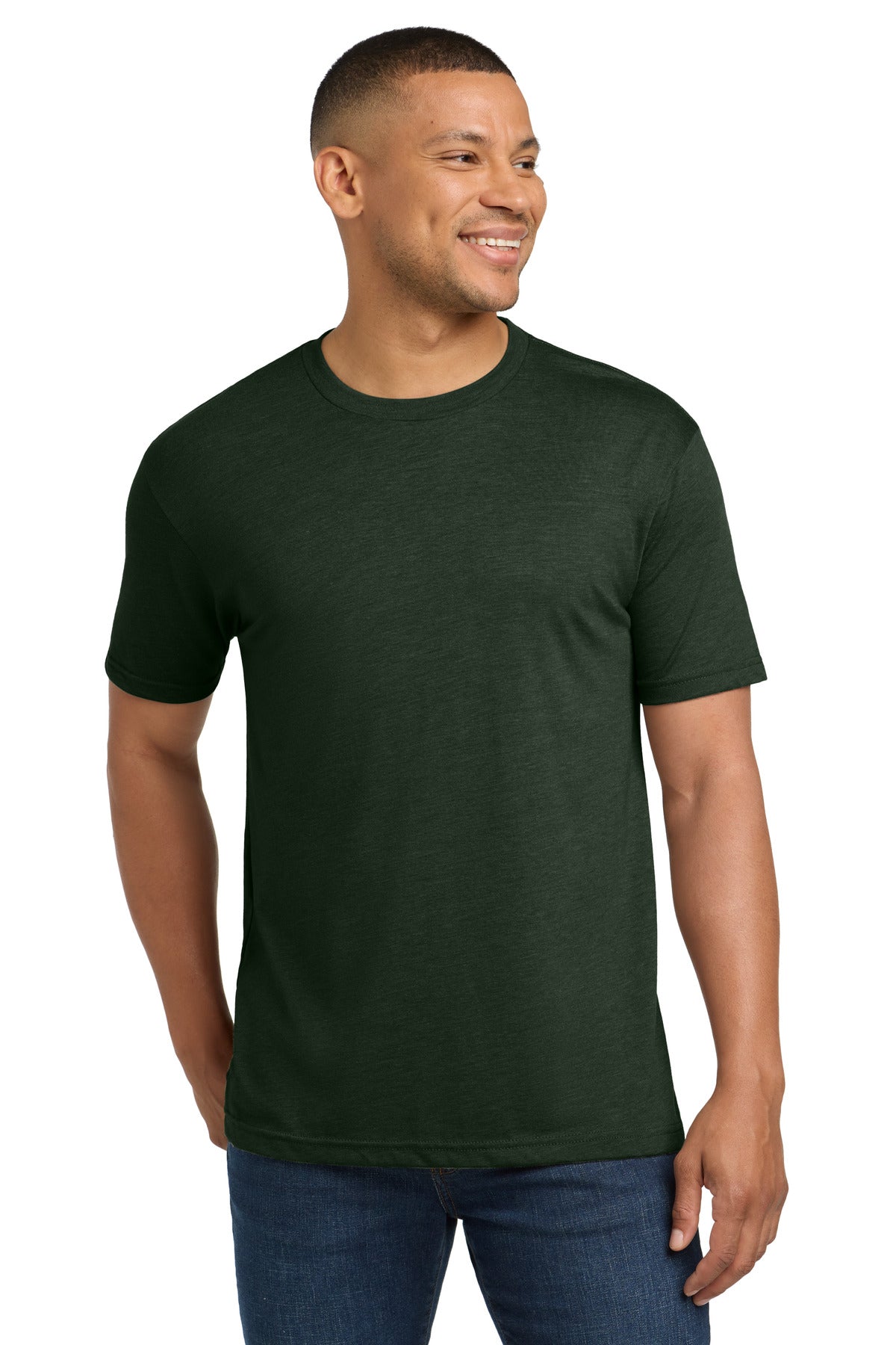 Front View of BlkForest Next Level Apparel Adult Tri-Blend Tee. NL6010