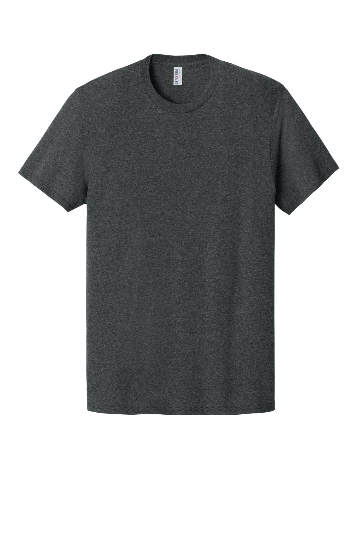 Front View of BlkHthr Jerzees Classics Unisex Cotton T-Shirt 363M