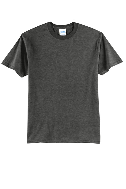 Front View of BlkHthr Port & Co Core Blend Tee. PC55