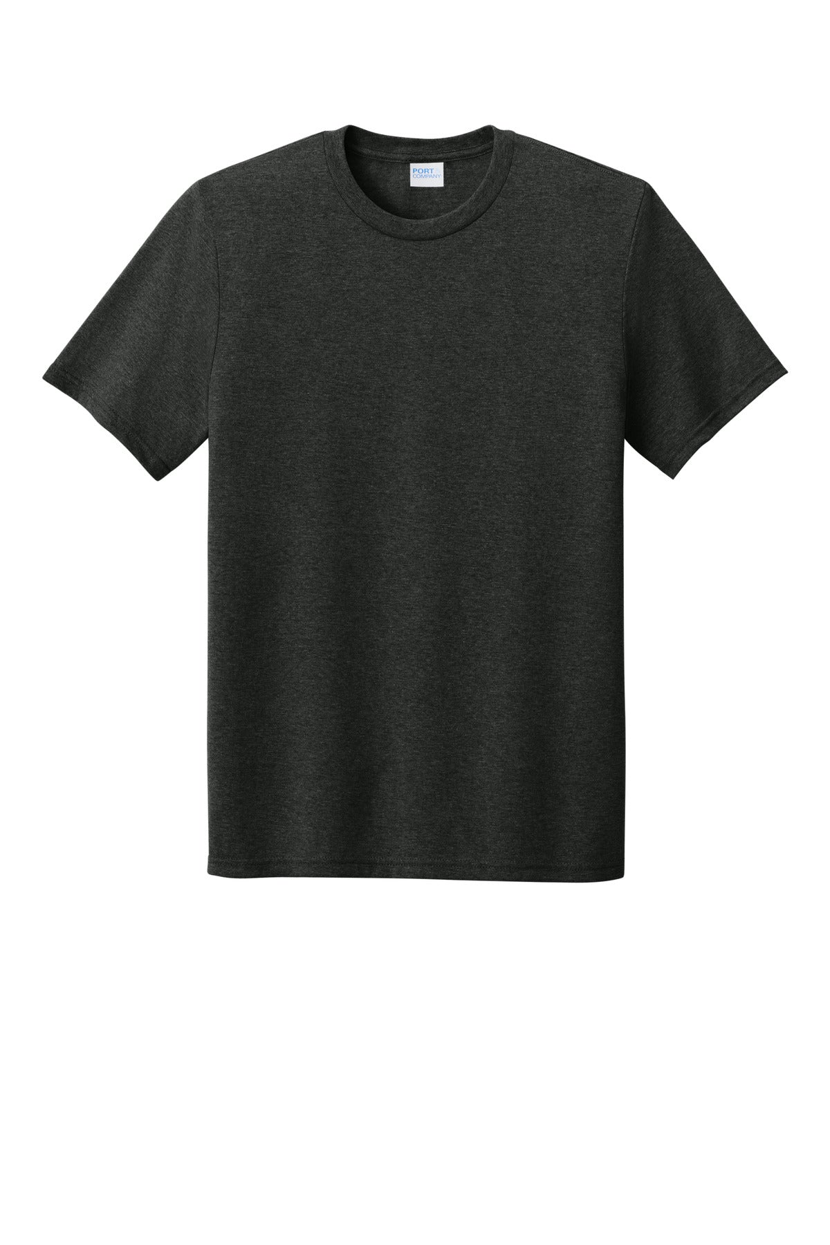 Front View of BlkHthr Port & Co Tri-Blend Tee. PC330