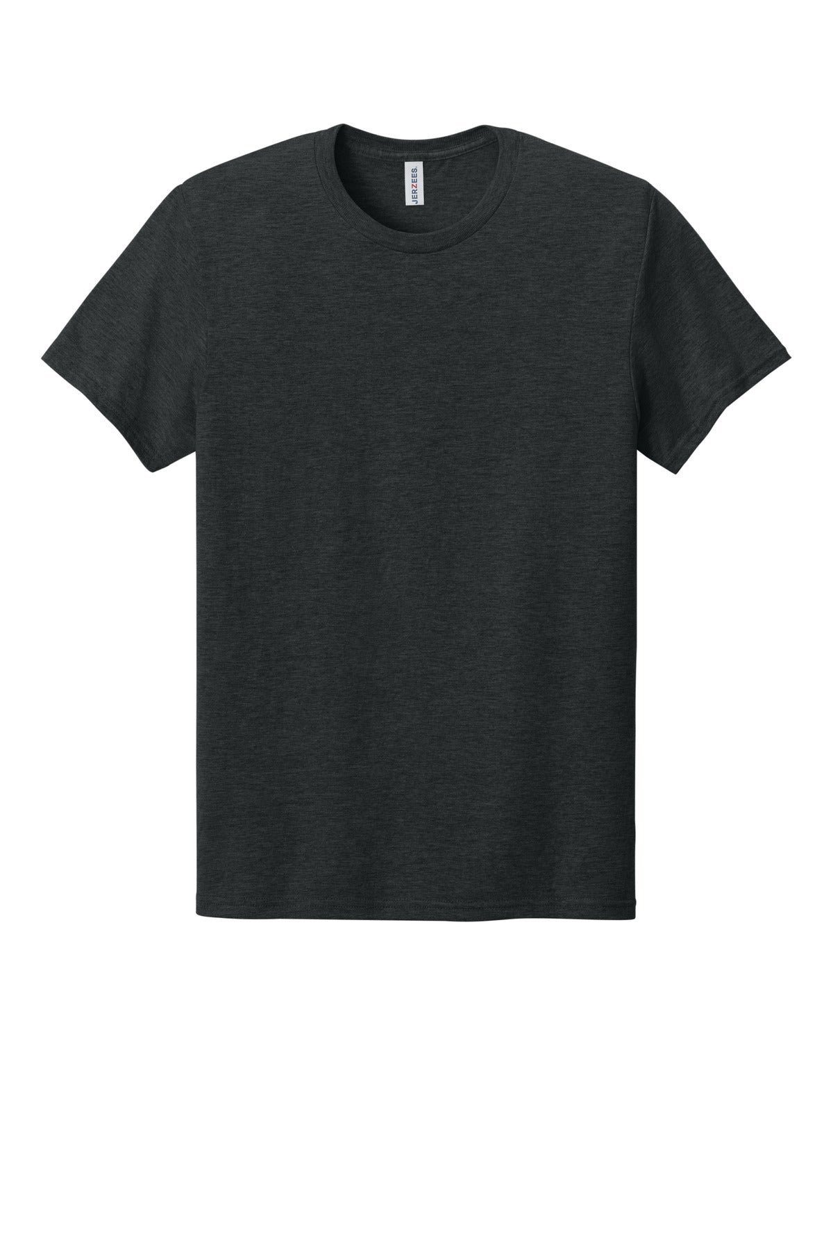 Front View of BlkInkHtr Jerzees Premium Blend Ring Spun T-Shirt 560M
