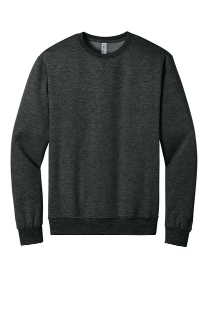 Front View of BlkInkHtr Jerzees Ultimate Unisex CVC Ring Spun Crewneck Sweatshirt IC48M