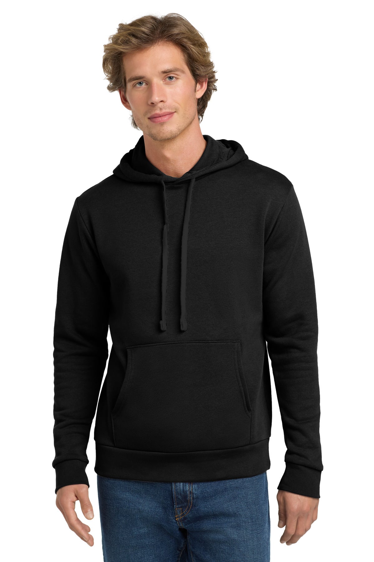 Front View of BlkOnBlk Next Level Apparel Adult Santa Barbara Pullover Hoodie. NL9303