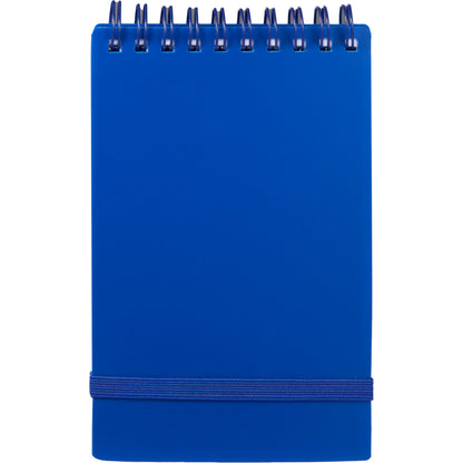 Front View of Blue 3" x 5" Recycled Stand Up Pocket Jotter plain