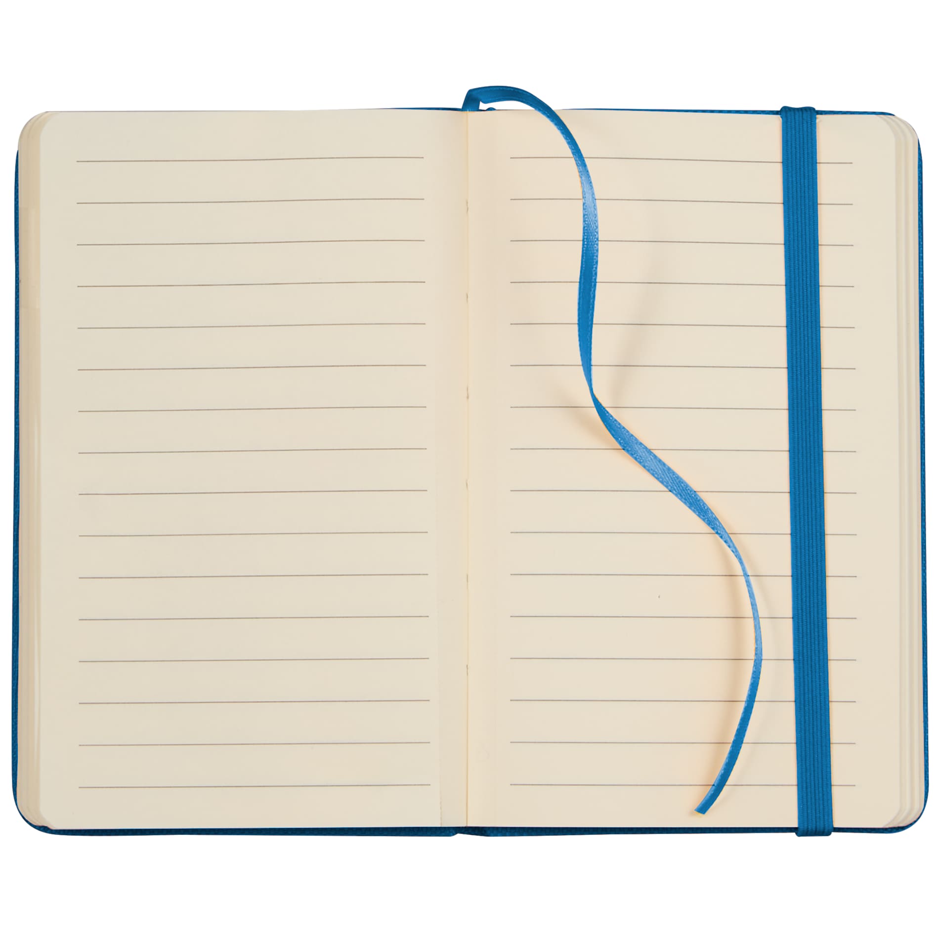 Front View of Blue 3.5" x 5.5" Recycled PET Pocket Bound Journal