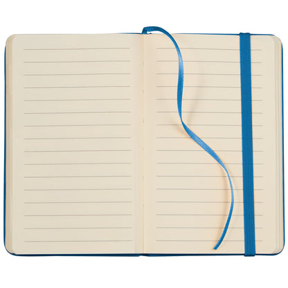 Front View of Blue 3.5" x 5.5" Recycled PET Pocket Bound Journal