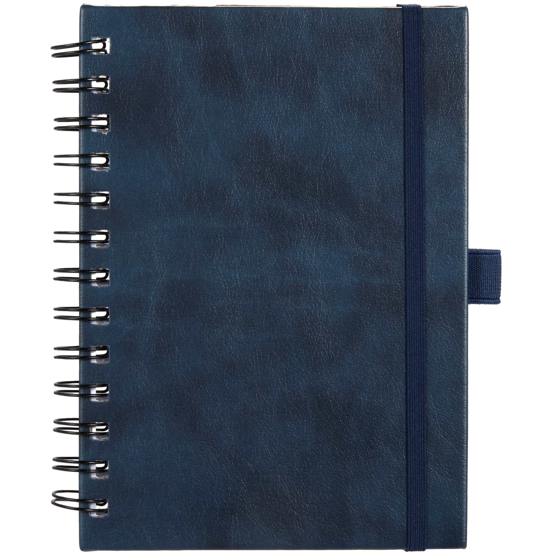 Front View of Blue 5” x 7” FSC® Recycled Morano Spiral Journal plain