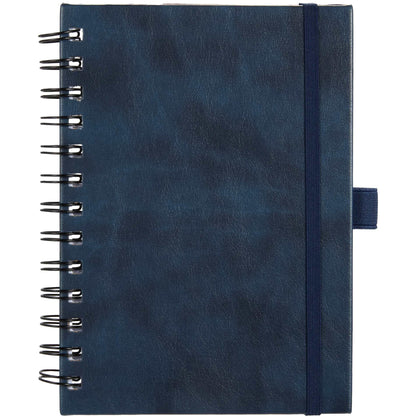 Front View of Blue 5” x 7” FSC® Recycled Morano Spiral Journal plain