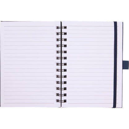 Front View of Blue 5” x 7” FSC® Recycled Morano Spiral Journal plain